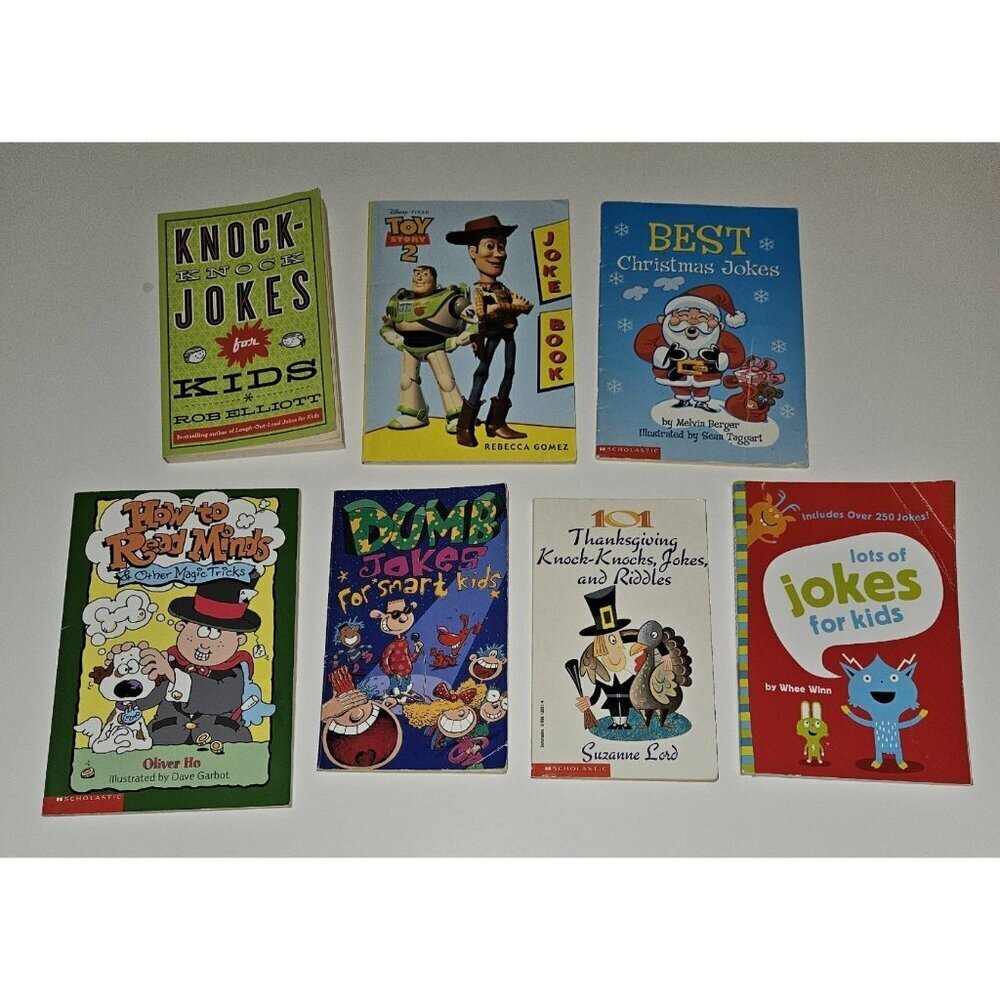 7 PBK Book Lot Jokes Riddles Magic Tricks Thanksgiving Christmas Toy Story Knock